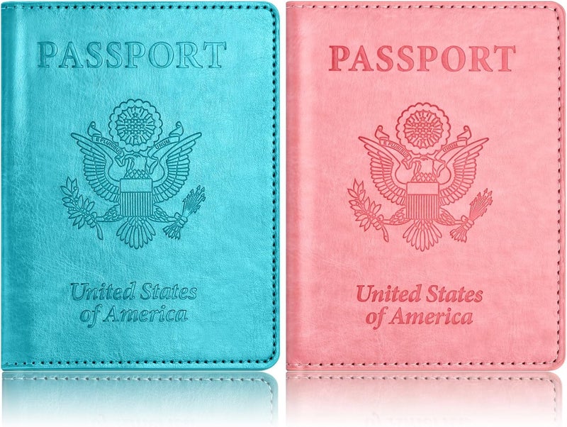 Eoehro Passport Holder for Travel Essentials-2Pack, Passport Wallet Cover Case for Travel Must Haves Accessories,Passport Book Holders for Women and Men - Image 1